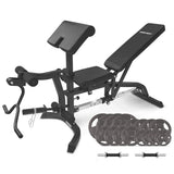 CORTEX BN-11 Exercise FID Bench 79kg Standard Tri-Grip Weight Plate and Dumbbell Package V572-CSBN-BN11-A