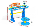 Keezi Kids Piano Keyboard 37 Keys Electronic Musical Instrument Set w/ Stool Microphone KPK-37-BL