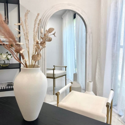 Interior Ave - Sierra Arched Mirror Beach White Sculptural Full-Length Mirror V355-IA-DM-SB