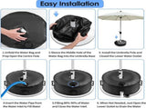 Portable Umbrella Base Water Weight Bag - 40L PVC Patio Parasol Stabiliser, Leakproof Outdoor Beach V888-ELOSUNG56751