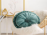 Round Velvet Cushion Ruffled Flower Cushion Decorative Sofa Throw Pillow V1294-YM0716-220628DJ01-2