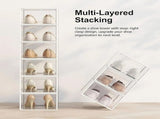 CARLA HOME 12-Pack Clear Stackable Shoe Storage Boxes - White - Shoe Box Storage V178-36402