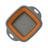 Square Collapsible Colander with Handles Square Silicone Kitchen Strainers with Plastic Handles V1366-AZ2-W-23856