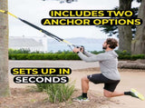 Pro Suspension Trainer Straps Commercial-Grade Nylon Adjustable Full-Body Home Gym with Door V1188-JAR60-18010-1