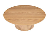 Luxe Ribbed Round Coffee Table Wooden V264-TAB-723C-NTR-NA-1