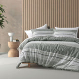 Bianca Drake Green Cotton Sateen Quilt Cover Set Queen V442-BCA-QUILTCS-DRAKE-GREEN-QS