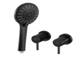 Cefito 4.5" Handheld Shower Head Round with Wall Twin Swivel Bathroom Tap SHOWER-A4-RO-BK-TAP-RO