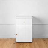 PORTO BEDSIDE TABLE - WHITE - VJ PANEL - ROUND BRASS V164-ECS13WVB06G