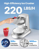 VEVOR Commercial Ice Crusher 100KG/H Electric Snow Cone Maker Shaved Ice Silver V952-SBJJGKYS220B670I5001V3