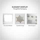 20PCS White Cake Boxes with Clear Window, 10" x 10" x 5", Multi-Hole Holder for Stable Cupcakes, V1192-AZ-W-18471