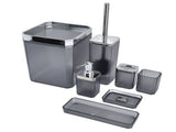 7Pcs/Set Plastic Bathroom Accessory Grey Toothbrush Holder Soap Tray Kit for Home Hotel V1294-YM0523-3117210196311
