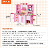Kitchen Playset Kids Pretend Cooking Play Toy 74 Piece Accessories Pink V952-ZTCFWJTZFSSHSHZQ5V0