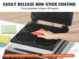 Commercial Maker, 4PCS Round Baker Machine,1750W Non-Stick Stainless Steel Belgian V952-SYBLSHFBJDPF0EHRRV3