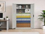 Two-Door Metal Cabinet Shelf Storage for Home Office Gym V63-844331