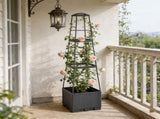 Plastic Planter Box for Balcony Outdoor Garden - Long Flower Pot for Roses, Vegables, and Herbs V1369-AZ3-W-11147