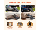 Dog Stairs for Car, 5 Steps Extra Wide Foldable Dog Ramp for Large Dogs with Non-Slip Rug Surface, V952-KZDGLTEKMZFHUGZNR001V0