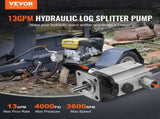 Hydraulic Wood Log Splitter Pump Kit, 13 GPM, 2 Stage 4000 PSI Aluminum Hydraulic Gear Pump, with V952-YYPMB13GPM30I45SJV0