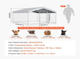 Outdoor Dog Kennel, 2 x 2 x 1.6 m Large Dog Kennel with Secure Lock, Outside Dogs Enclosures with V952-DXHWQSYS6565NAQH5002V0