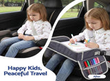 Keezi Kids Travel Tray Car Seat Lap Desk Portable Car Desk Organiser for Car & Airplane Grey KTT-44-GY