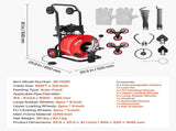 Drain Cleaner Machine 30m x 19mm, Auto Feed Sewer Snake Auger, Portable Drain Cleaning Machine with V952-GDSTJLSGTSZD6CZH9001V3