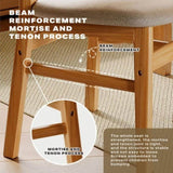 Dining Chairs Kitchen Chair Natural Wood Linen Fabric Cafe Lounge Chairs V488-CR-WDW