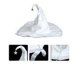 Lace-up Strap Witch Hat Women Adult Halloween White Wizard Hat Party Headgear V1263-JX-1184