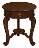 Round Cabriole Leg 1 Drawer Lamp Table V199-LT001RDCLM