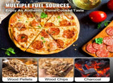Outdoor Pizza Oven, 12-inch, Wood Pellet and Charcoal Fired Pizza Maker, Portable Outside Stainless V952-BXSPSLYCKLHSBC8PEV0