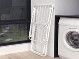 Double Wing Floor Folding Drying Rack For Clothes Quilt Towel-White V1161-108152