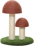 Mushroom Scratching Post with Natural Sisal, Simulation Lawn Climbing Shelf, Multifunctional V1259-DP01-A-2780