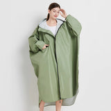 Matcha green Stylish Waterproof Raincoat Poncho - Long, Packable for Outdoor Travel & Hiking V888-ELOSUNG26493