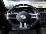 Steering Wheel for 2010-2014 Ford Mustang, Carbon Fiber Steering Wheel D-Shaped Flat-Bottom, Leather V952-QCFXPZYFTMUSW6W31001V0