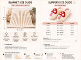 Mushroom-Themed Plush Slippers & Bubble Fleece Throw Blanket Set A Cozy, Warm Winter Home Gift V888-ELOSUNG54129
