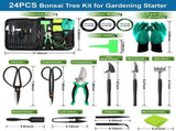 24-Piece Bonsai Tree Tool Kit for Gardening Starters Complete Bonsai Care Set with Organizer Bag V888-ELOSUNG17668