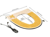 USB-Powered Heated Toilet Seat Cover with Soft Plush and Waterproof PU Leather, Adjustable V1341-ZY-J7PZFY5K-YELLOW