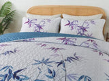 Ornate Vintage Lace purple blue3 Pc Bedspread & Pillow Cover Set V745-AC080393Q13U
