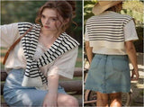 Womens Knotted Striped Shawl Scarf V1237-ZY-908-192