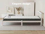 Giselle Single Mattress and Artiss Bed Frame Set White Solid Pine with 16cm Mattress MABF-BON-001S-WH