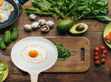 White Nonstick Fry Pan with Even Heat Distribution, Cookware for Home Kitchen Cooking V1192-AZ-W-21303