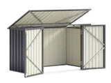 Giantz Garden Shed Wheelie Bin Storage Enclosure Outdoor Lockable Steel Cabinet SHED-FLAT-4X5-GR-AB