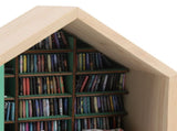 Miniature Bookshelf Handmade Wooden House Model with Small Pillows Funny Mini Bookshelf Ornament for V1294-YM0901-3115240127511