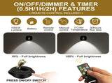 2 Pack Wireless LED Spotlight with Remote and Timer, Battery Powered Indoor Accent Light for V1237-ZY-924-191