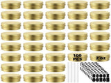 100PCS Small Aluminum Cans, 2oz Metal Round Tins, 60ml Metal Container with Screw Lid, DIY Candle V1369-AZ3-W-08706