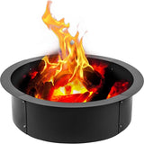Outdoor Fire Pit Ring 106cm BBQ Table Grill Garden Wood place V952-SKHP42X36X10YC001V0