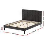 Artiss Bed Frame Double Size LED Black RAVI BFRAME-G-RAVI-D-BK-ABC