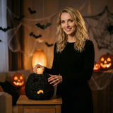 Halloween Seaweed Woven Pumpkin Tabletop Ornament Lantern Style Handcrafted Natural Look Seasonal V1366-AZ2-W-27157