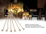 E27 Lamp Base 1m Hemp Rope Cord Electric Wire DIY Pendant Decorative Bulb with 6 Holder V1294-YM0901-ZM01358