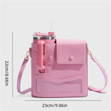 Crossbody Bag Purse for Cup Bag Outdoor Portable Water Bottle Holder with Adjustable Shoulder V1192-AZ-W-29668