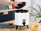 SOGA 10L Stainless Steel Insulated Milk Tea Barrel Hot and Cold Beverage Dispenser Container with VICDISPENSER10LWHT