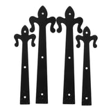 1 Set Black Garage Door Hardware with Flat Embossed Decorative Hinges for and Stylish Door Support V1369-AZ3-W-20716